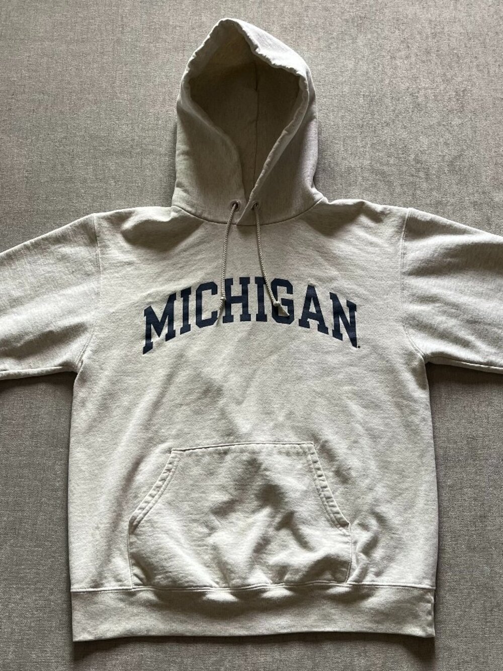 Champion Michigan Wolverines Sweatshirt Hoodie Men M Gray Athleticwear NCAA